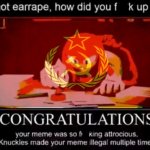 Knuckles Meme Illegal Communist
