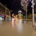 flooded town center