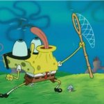 Spongebob jellyfishing