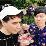 Dan and Phil Eating Strawberries