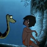 Kaa meets Mowgli