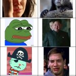 The Eight Horsemen of Sadness | THE EIGHT HORSEMEN OF SADNESS | image tagged in eight panel rage comic maker,memes,sadness,crossover,blank starter pack,people | made w/ Imgflip meme maker