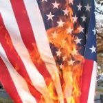 American flag burning meme