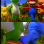 Mario kicks yoshi