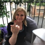 Croatian president middlefinger