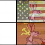 Communist capitalist bunny meme