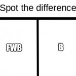 90 % of man can't tell the difference | FWB; B | image tagged in spot the difference | made w/ Imgflip meme maker