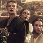 Anakin, Obi Wan, and Padme
