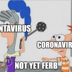 Not Yet Ferb | HANTAVIRUS; CORONAVIRUS; NOT YET FERB | image tagged in not yet ferb | made w/ Imgflip meme maker