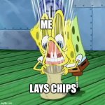 mmm yes,  c  h  i  p  s | ME; LAYS CHIPS | image tagged in a  i  r | made w/ Imgflip meme maker