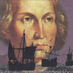 Columbus with ships