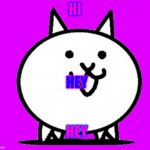 Battle Cats Basic Cat | HI; HEY; HEY | image tagged in battle cats basic cat | made w/ Imgflip meme maker