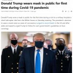 Trump finally wears a face mask