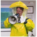 dwight in hazmat suit