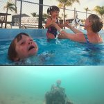 Drowning kid in pool meme