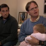 Dwight stop a baby from crying