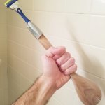 Honey, where's our wooden spoon? | I DON'T NEED A WOMAN TO SHAVE MY BACK! ... BUT I HOPE SHE'S NOT MAD ABOUT THE SPOON. | image tagged in shave ur back life hack,help,independent,no dinner,doghouse,she mad | made w/ Imgflip meme maker