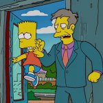 Principal skinner grabbing Bart Simpson