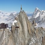 Mountain top house in the Alps