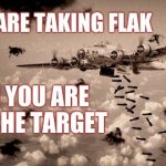 B-17 taking flak over the target meme