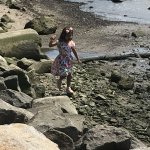 Girl walking on beach