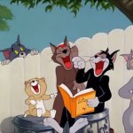 Laughing cartoon cats