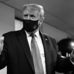 Trump face mask black & white meme