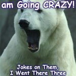 bear | Some People Think I am Going CRAZY! Jokes on Them, I Went There Three Years Ago.... Fell in Love with the Place and Decided to Stay! | image tagged in bear | made w/ Imgflip meme maker