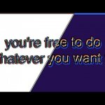 you're free to do whatever you want to