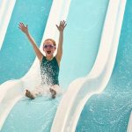 girl on water slide