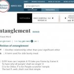 Merriam Webster Dictionary Entanglement Definition meme