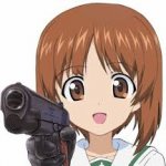 miho with gun