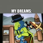 Dreams | NORMAL PEOPLES DREAMS: “I WAS FLYING!”; MY DREAMS: | image tagged in scribblenauts cthulu,dreams,memes,fun,scribblenauts,memes about myself | made w/ Imgflip meme maker