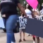 Child protester with sign