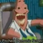 high-pitched demonic screeching meme