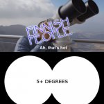finland in a nutshell | FINNISH PEOPLE; 5+ DEGREES | image tagged in thats hot,finland,in a nutshell,memes | made w/ Imgflip meme maker