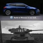 berlin to warsaw in one tank
