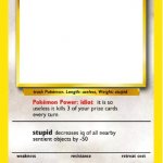 Useless blank pokemon card template meme