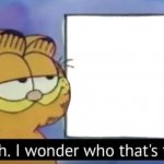 Garfield looking at the sign meme