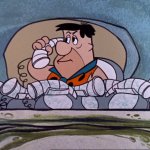 Fred Flintstone on the phone