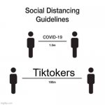 social distancing guidelines | Tiktokers | image tagged in social distancing guidelines,tiktok,memes | made w/ Imgflip meme maker