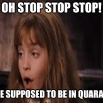 Sefl Quarantine Guidelines | OH STOP STOP STOP! YOU'RE SUPPOSED TO BE IN QUARANTINE | image tagged in leviosa | made w/ Imgflip meme maker