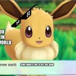 Eevee | WHEN YOU TURN 10 IN POKEMON WORLD; EEVEE WANTS YOU TO GET OUT NOW | image tagged in eevee | made w/ Imgflip meme maker