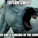 Taylor Swift | TAYLOR SWIFT; WHEN SHE'S SINGING IN THE SHOWER | image tagged in taylor swift | made w/ Imgflip meme maker