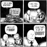 That's a lot of damage | DEBT; DEBT | image tagged in fortune teller,memes | made w/ Imgflip meme maker