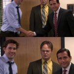 the office handshake