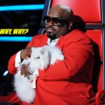 Ceelo Green - Why? | WHY, WHY, WHY? | image tagged in ceelo | made w/ Imgflip meme maker