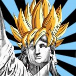 liberty spikes | image tagged in liberty spikes,statue of liberty,art,goku,manga,dragon ball | made w/ Imgflip meme maker