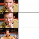 Captain Kirk Meme Template - 3 Boxes | image tagged in captain kirk meme template,yes yes no,surprise,shocked,captain kirk,kirk | made w/ Imgflip meme maker