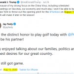 Trump Feely Golf Lying tweet